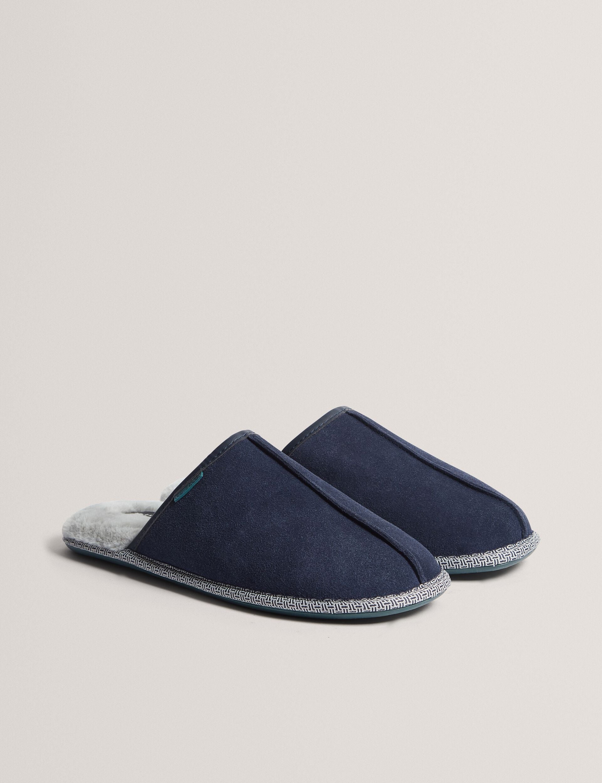 Ted Baker Peterr Suede Faux Fur Lined Mule Slippers