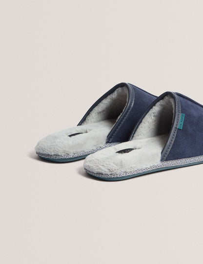 Ted Baker Peterr Suede Faux Fur Lined Mule Slippers