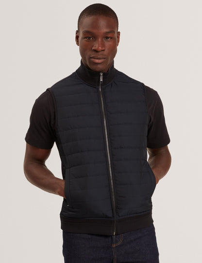 Ted Baker Pafavor Quilted Front Funnel Neck Zipup Gilet