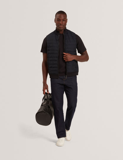 Ted Baker Pafavor Quilted Front Funnel Neck Zipup Gilet