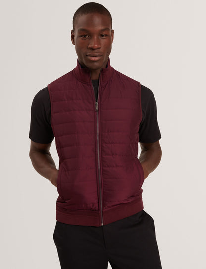 Ted Baker Pafavor Quilted Front Funnel Neck Zipup Gilet