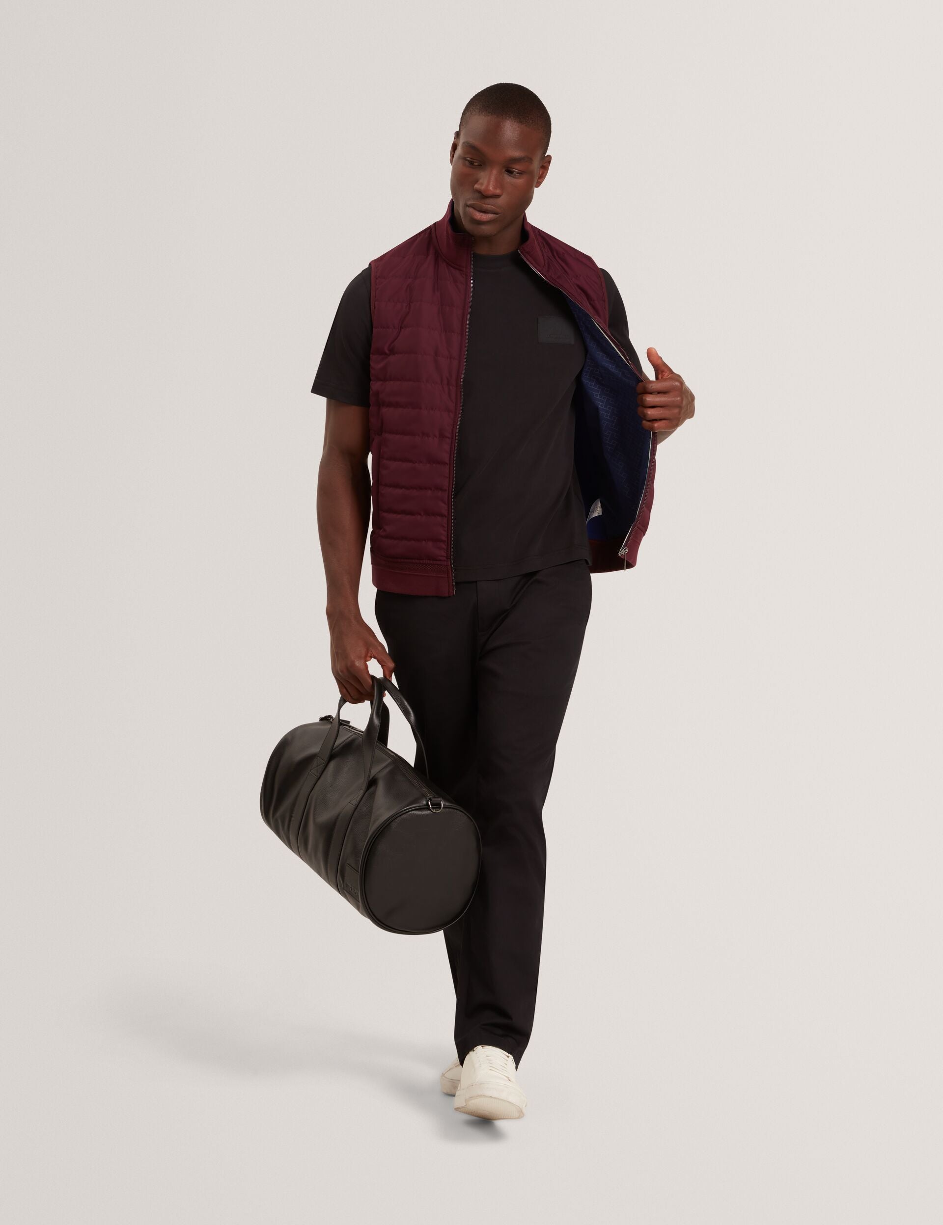 Ted Baker Pafavor Quilted Front Funnel Neck Zipup Gilet