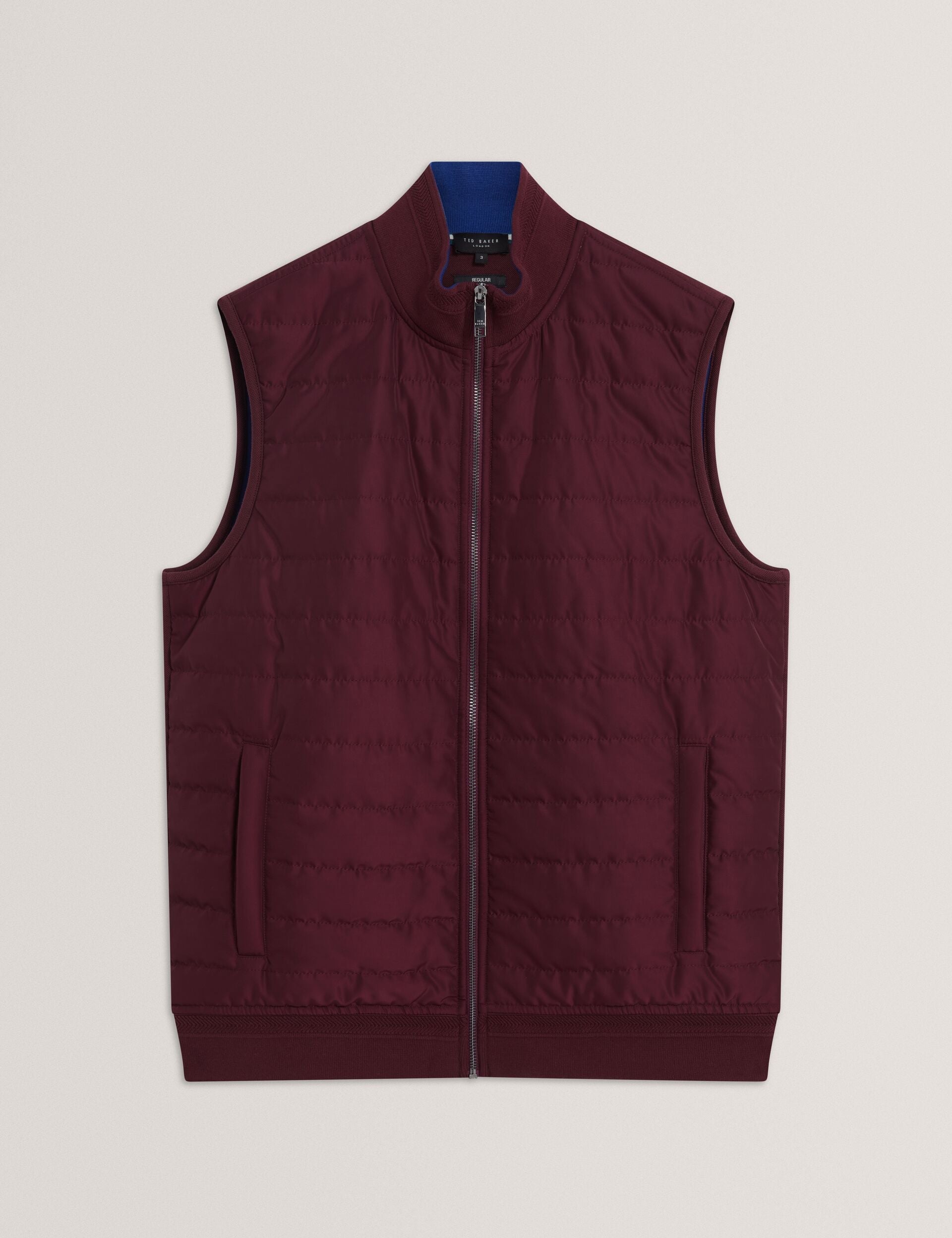 Ted Baker Pafavor Quilted Front Funnel Neck Zipup Gilet