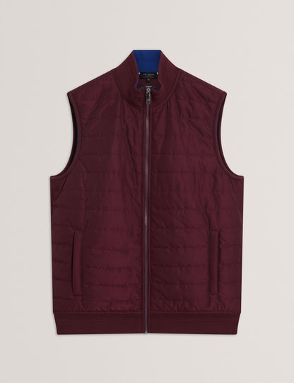Ted Baker Pafavor Quilted Front Funnel Neck Zipup Gilet