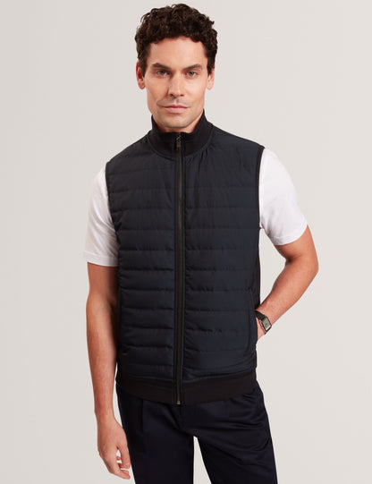 Ted Baker Pafavor Quilted Front Funnel Neck Zipup Gilet