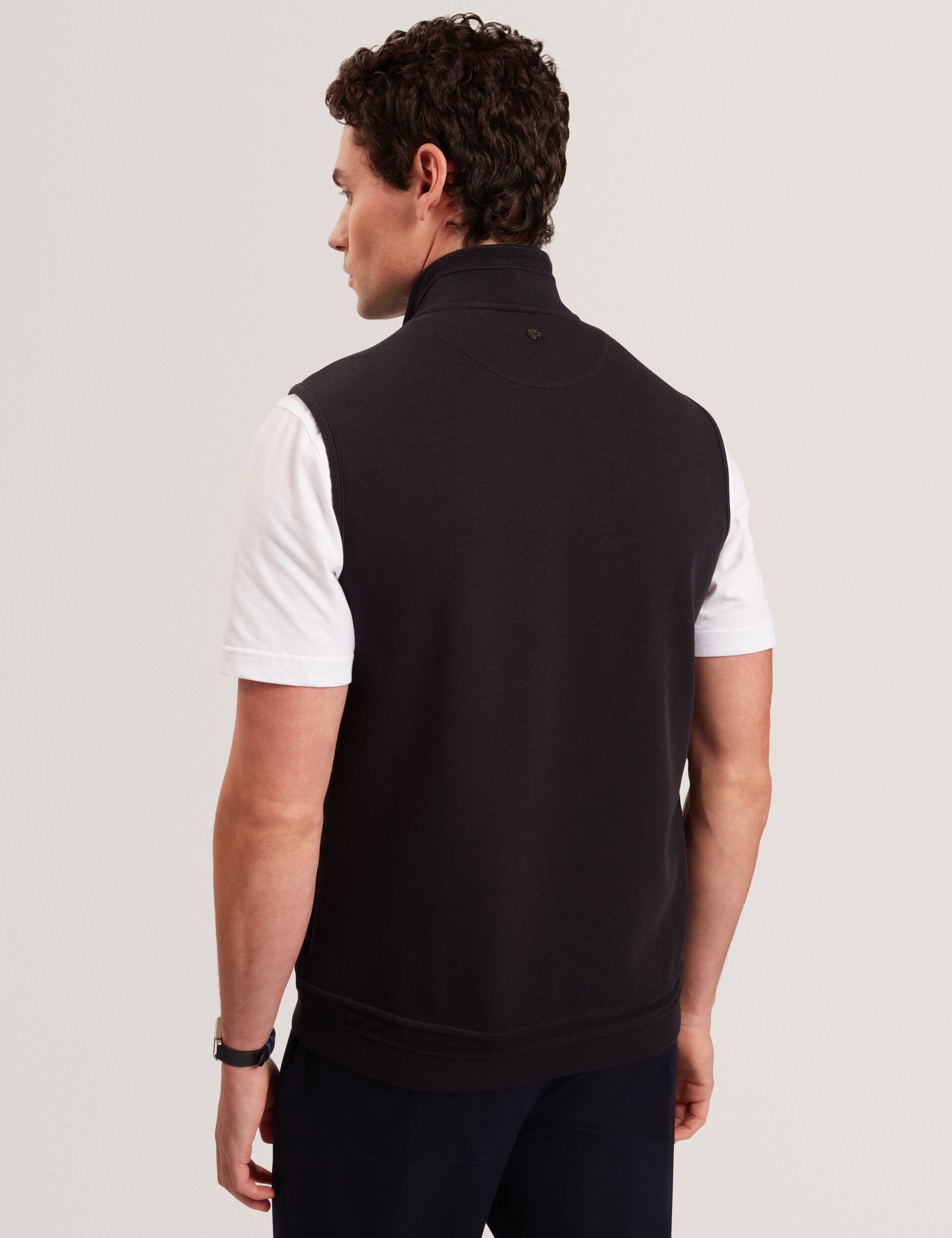 Ted Baker Pafavor Quilted Front Funnel Neck Zipup Gilet