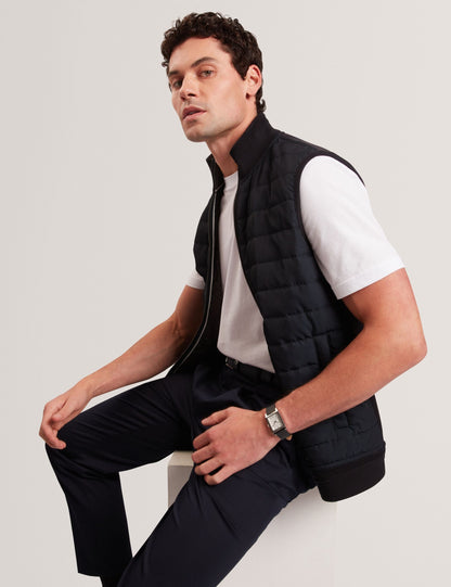 Ted Baker Pafavor Quilted Front Funnel Neck Zipup Gilet