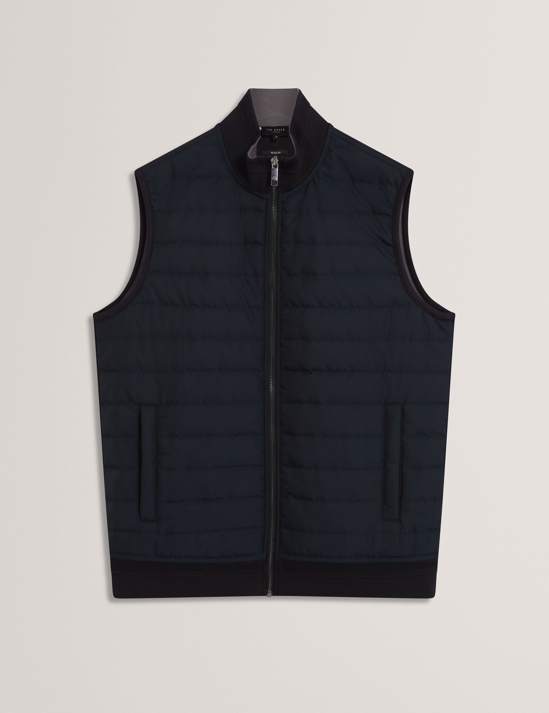Ted Baker Pafavor Quilted Front Funnel Neck Zipup Gilet