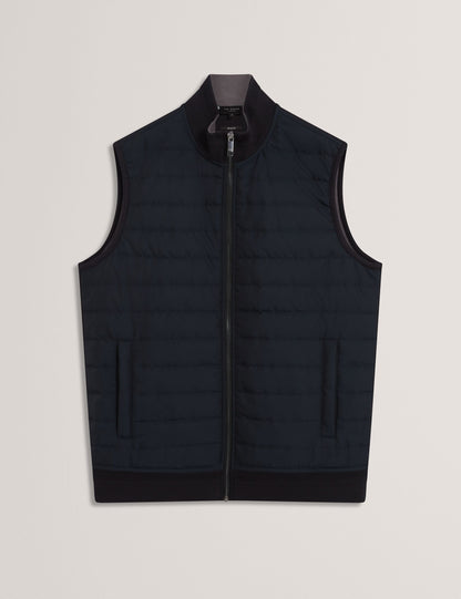 Ted Baker Pafavor Quilted Front Funnel Neck Zipup Gilet