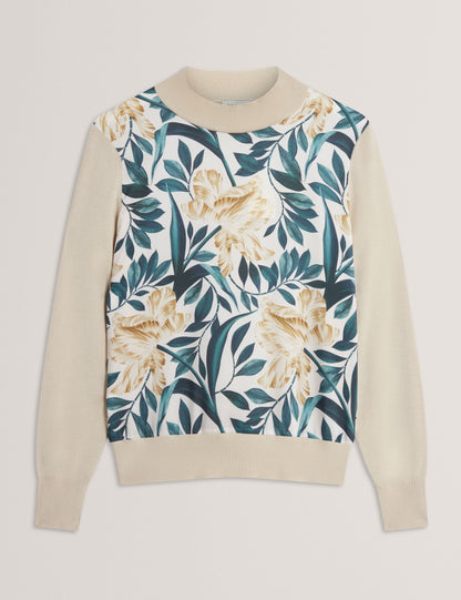 Ted Baker Merrni Tulip Print Front Long Sleeve Knit Top Women's