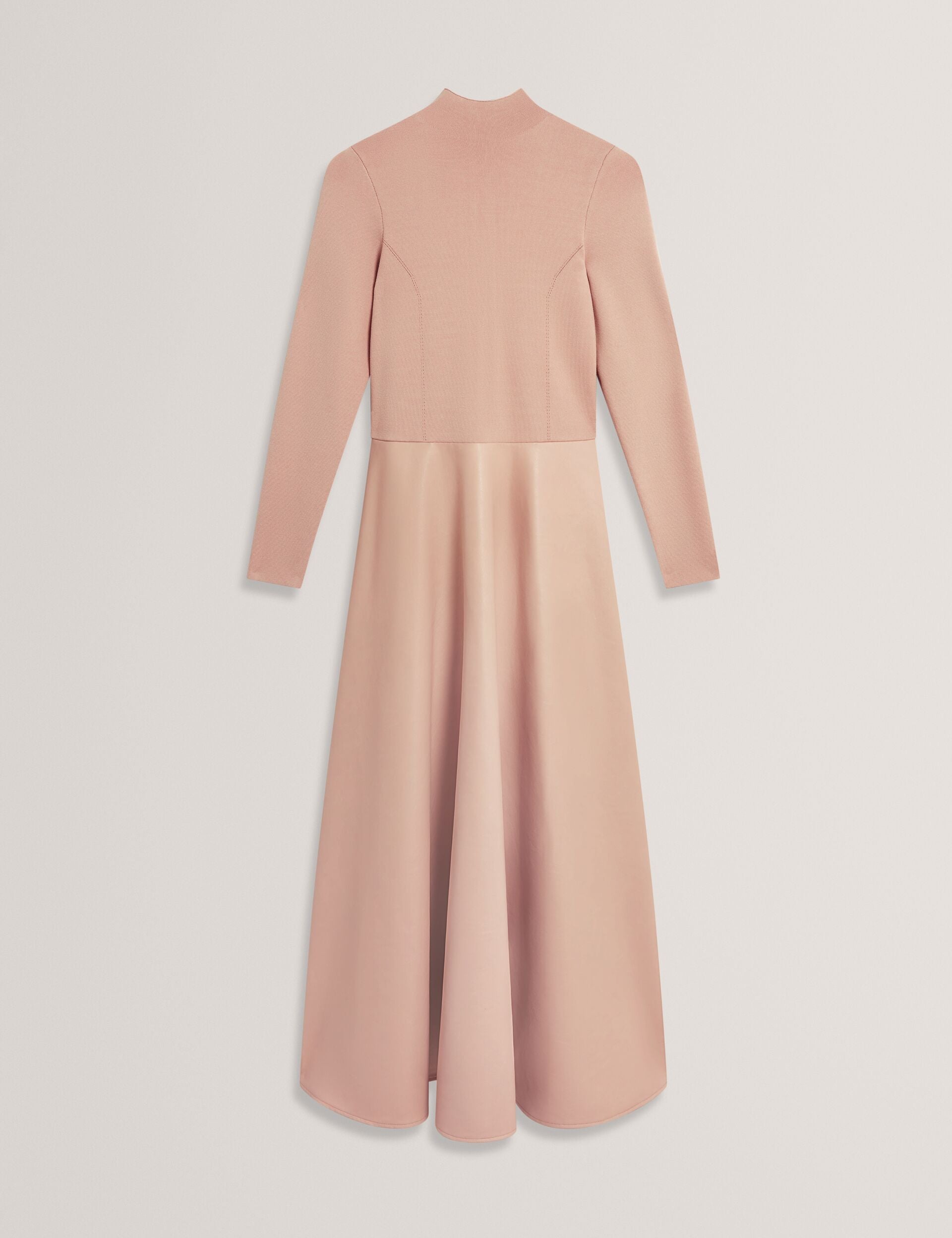 Ted Baker Allmie High Neck Knit Faux Leather Midi Dress Women's