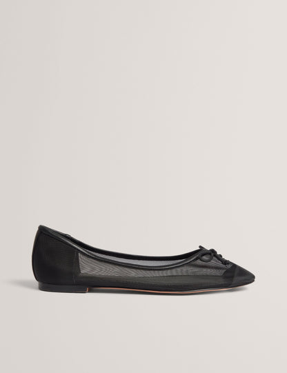 Ted Baker Merrisa Sheer Mesh Bow Ballet Flats Women's