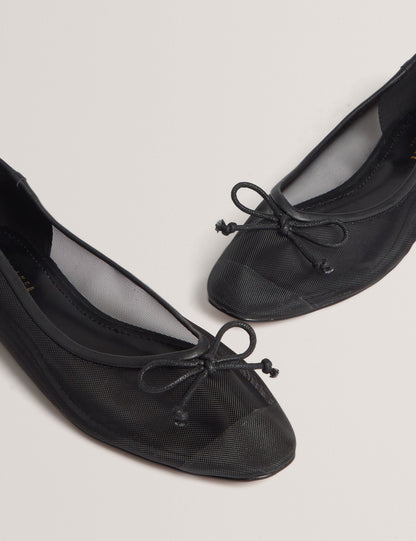 Ted Baker Merrisa Sheer Mesh Bow Ballet Flats Women's