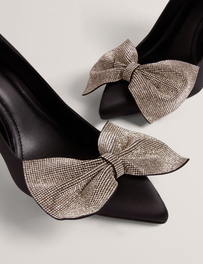 Ted Baker Criisti Rhinestone Bow Satin Court Heels Women's