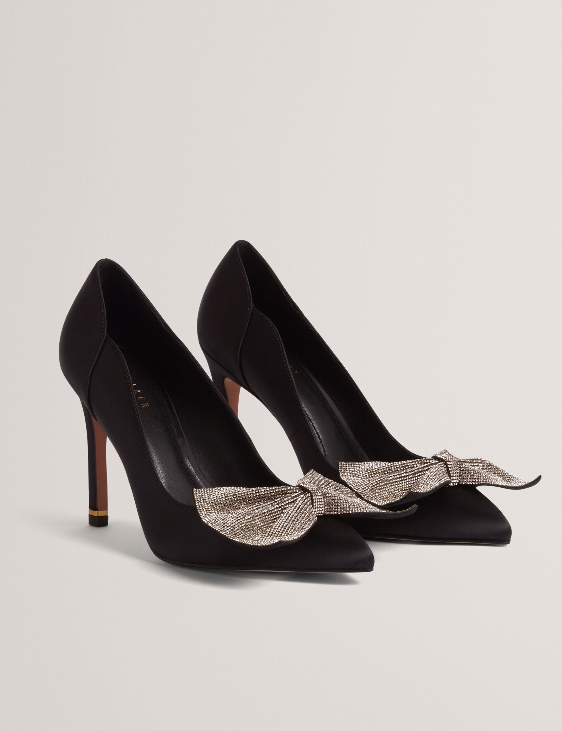 Ted Baker Criisti Rhinestone Bow Satin Court Heels Women's