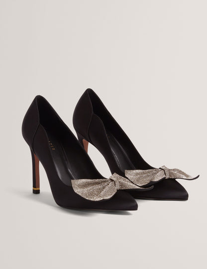 Ted Baker Criisti Rhinestone Bow Satin Court Heels Women's