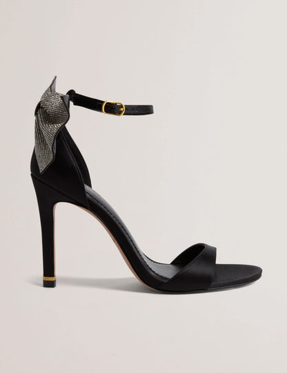 Ted Baker Criissy Rhinestone Bow Satin Stiletto Sandals Women's