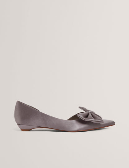 Ted Baker Soufiya Bow Detail Satin Pointed Kitten Heels Women's
