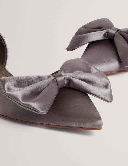 Ted Baker Soufiya Bow Detail Satin Pointed Kitten Heels Women's