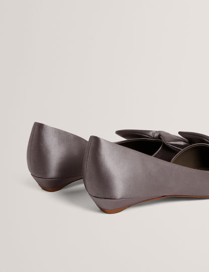 Ted Baker Soufiya Bow Detail Satin Pointed Kitten Heels Women's