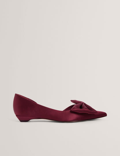 Ted Baker Soufiya Bow Detail Satin Pointed Kitten Heels Women's