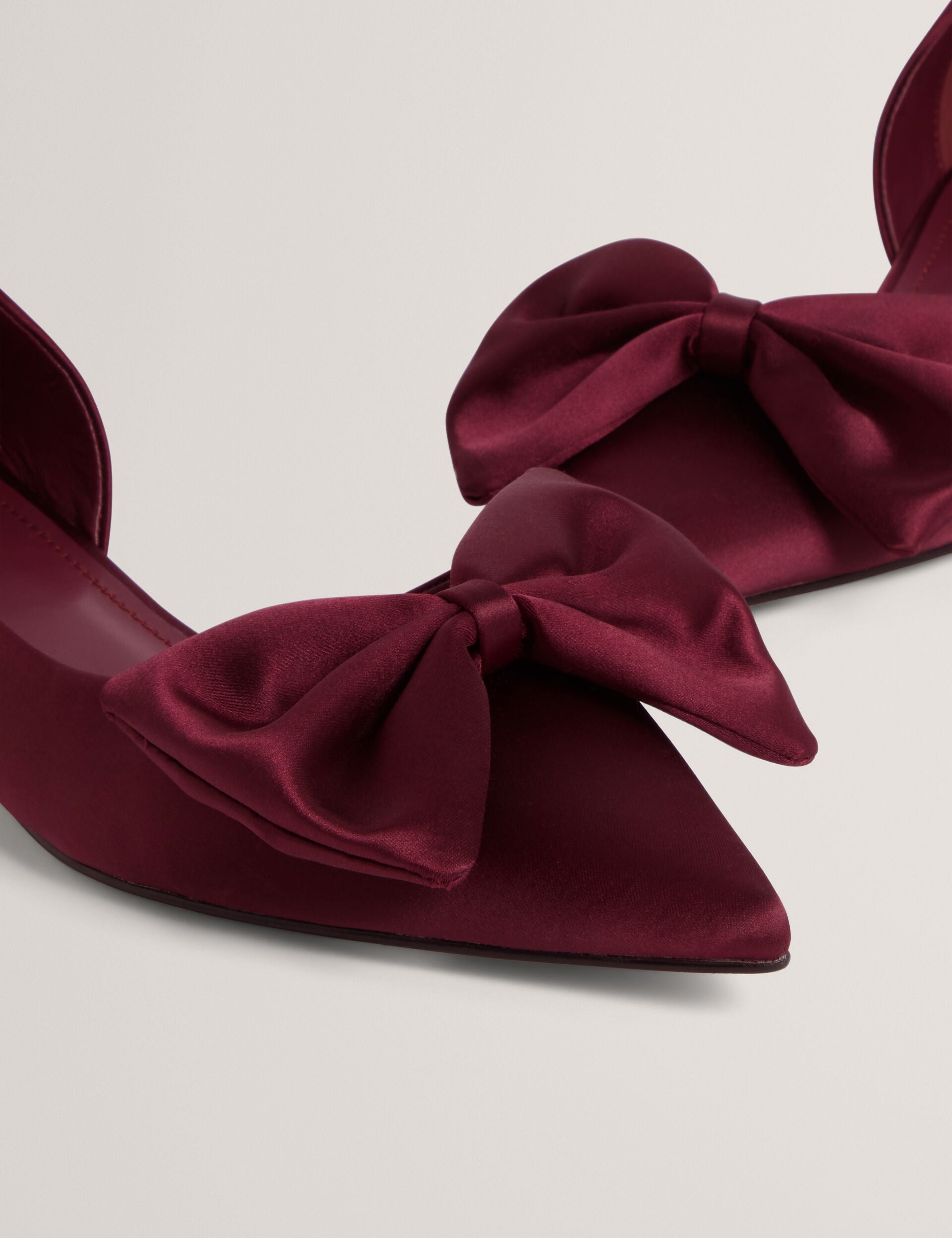 Ted Baker Soufiya Bow Detail Satin Pointed Kitten Heels Women's