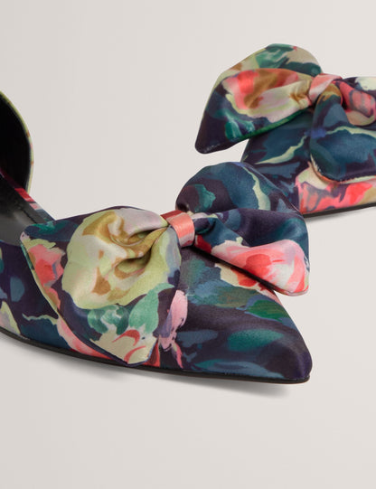 Ted Baker Palouma Rose Print Pointed Toe Kitten Heels Women's