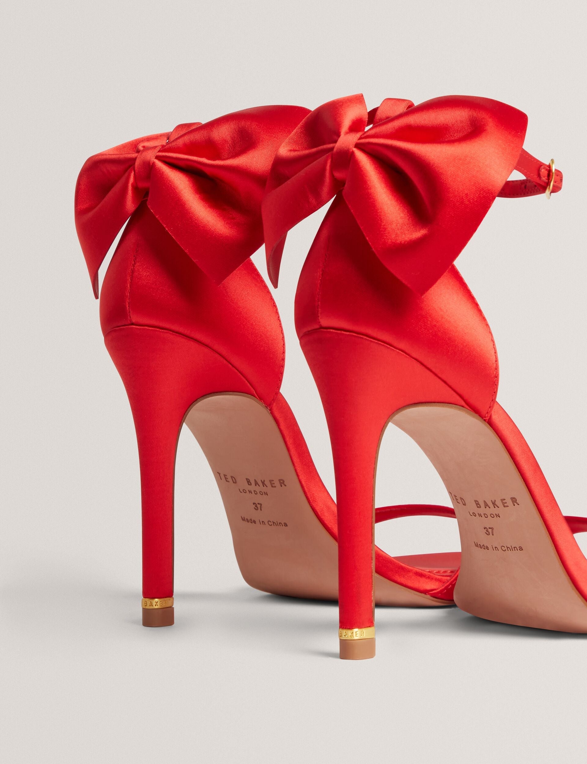 Ted Baker Sofelaa Bow Heel Satin Stiletto Sandals Women's