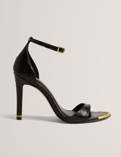 Ted Baker Helliy Croc Effect Leather Stiletto Heel Sandals Women's