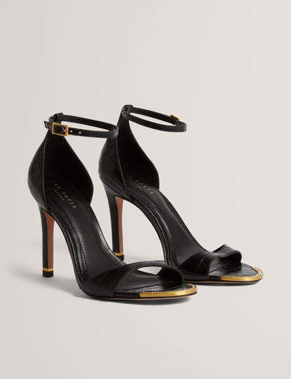 Ted Baker Helliy Croc Effect Leather Stiletto Heel Sandals Women's