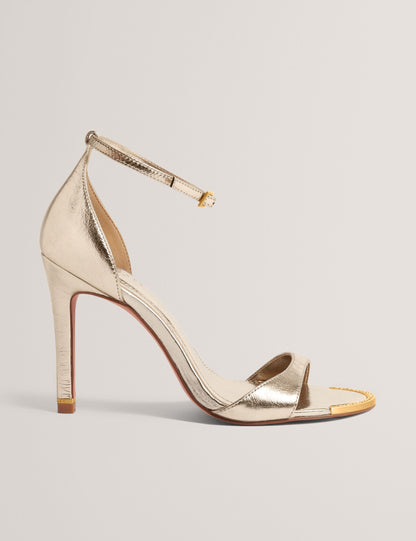 Ted Baker Helliy Metallic Leather Stiletto Heel Sandals Women's