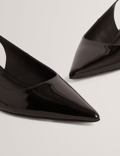 Ted Baker Kitiy Patent Leather Slingback Kitten Heel Shoes Women's