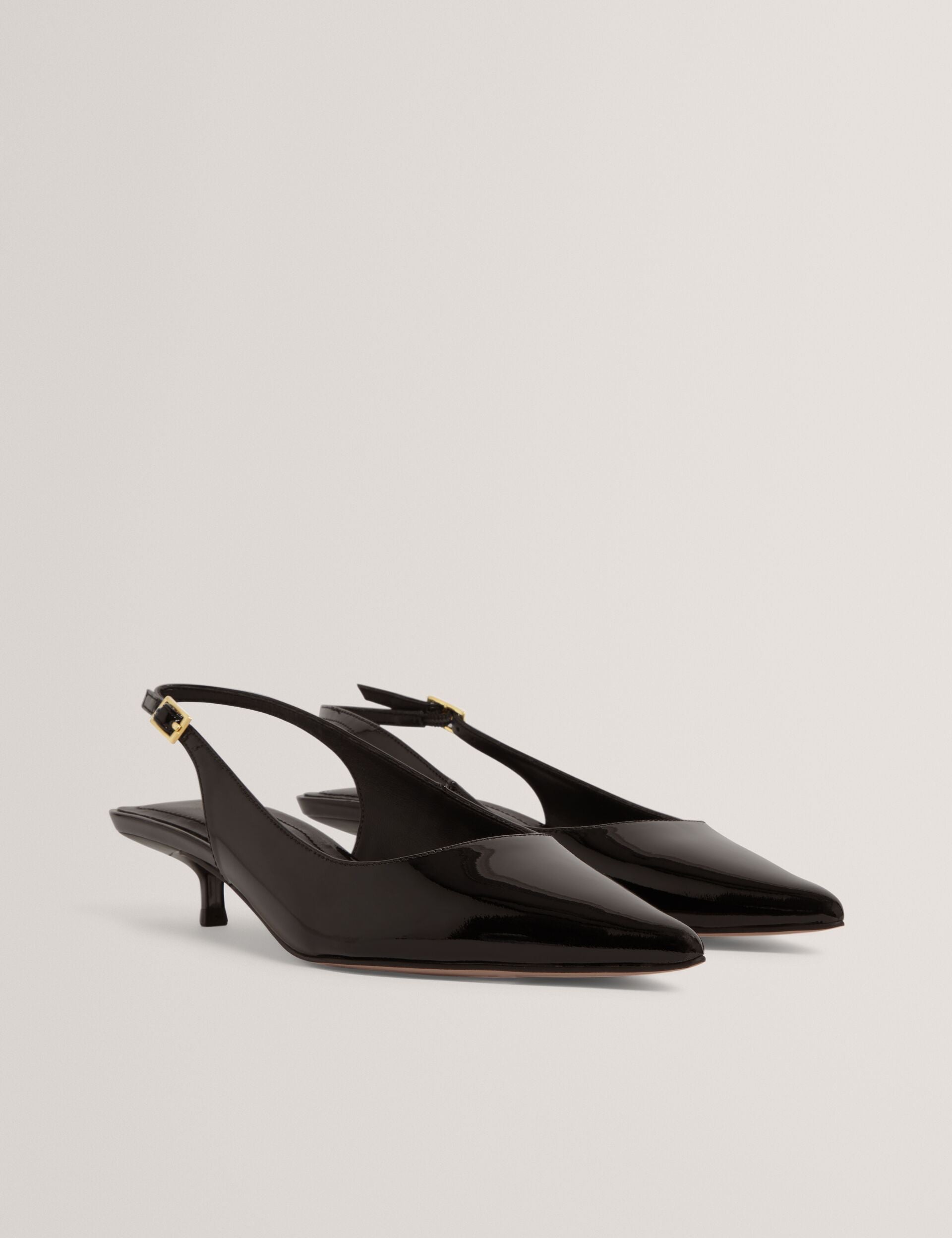 Ted Baker Kitiy Patent Leather Slingback Kitten Heel Shoes Women's
