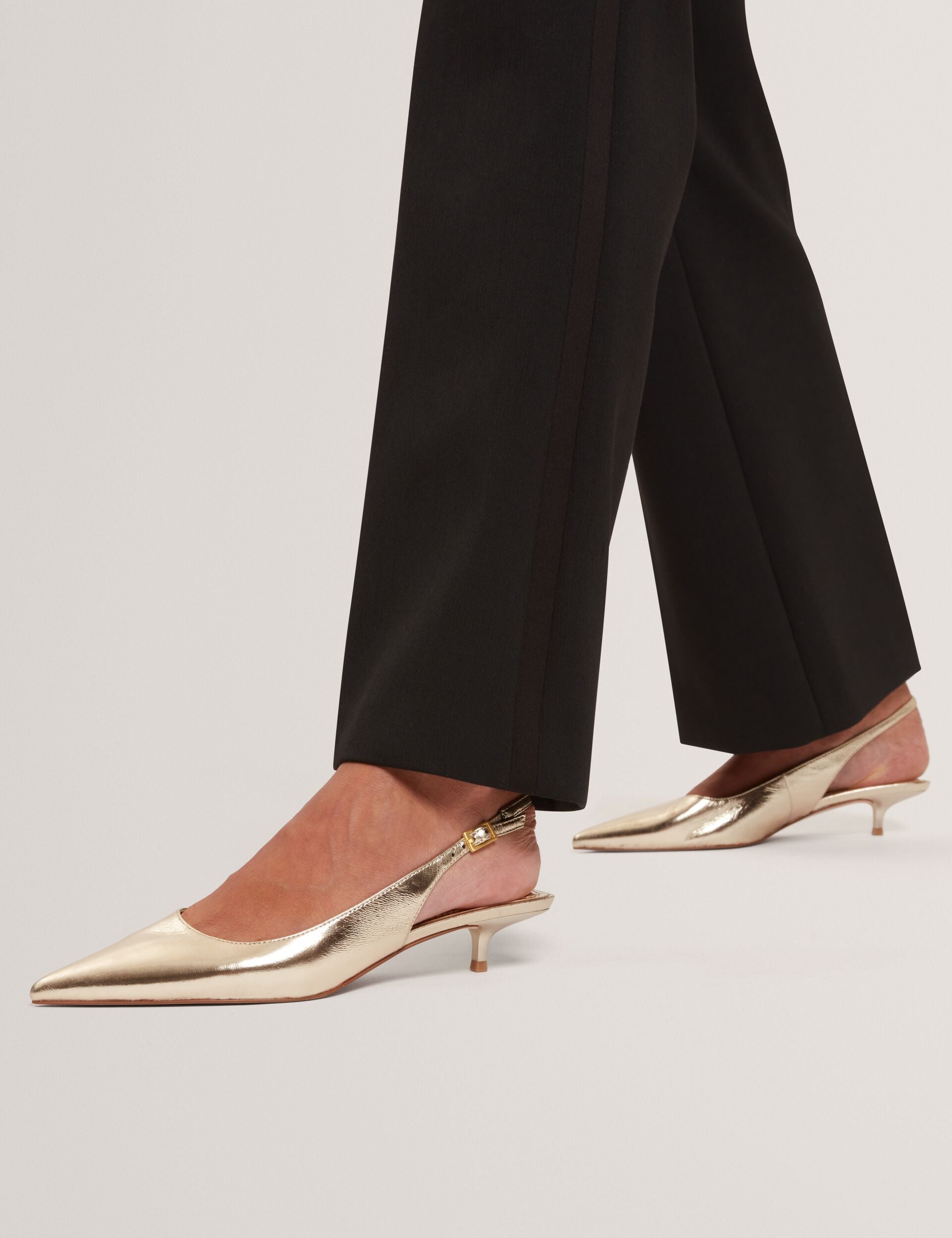 Ted Baker Kitiy Metallic Leather Slingback Kitten Heel Shoes Women's