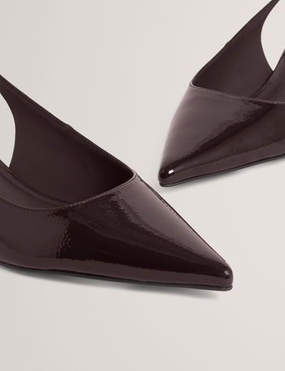 Ted Baker Kitiy Patent Leather Slingback Kitten Heel Shoes Women's