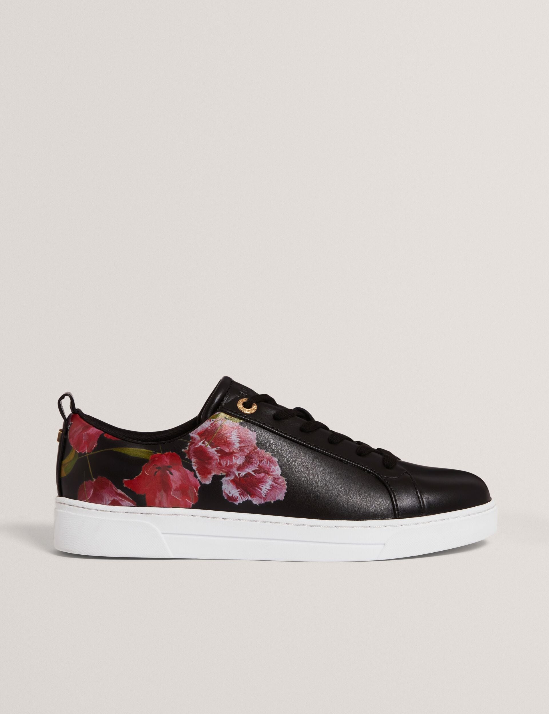 Ted Baker Floral Print Leather Trainers Women's