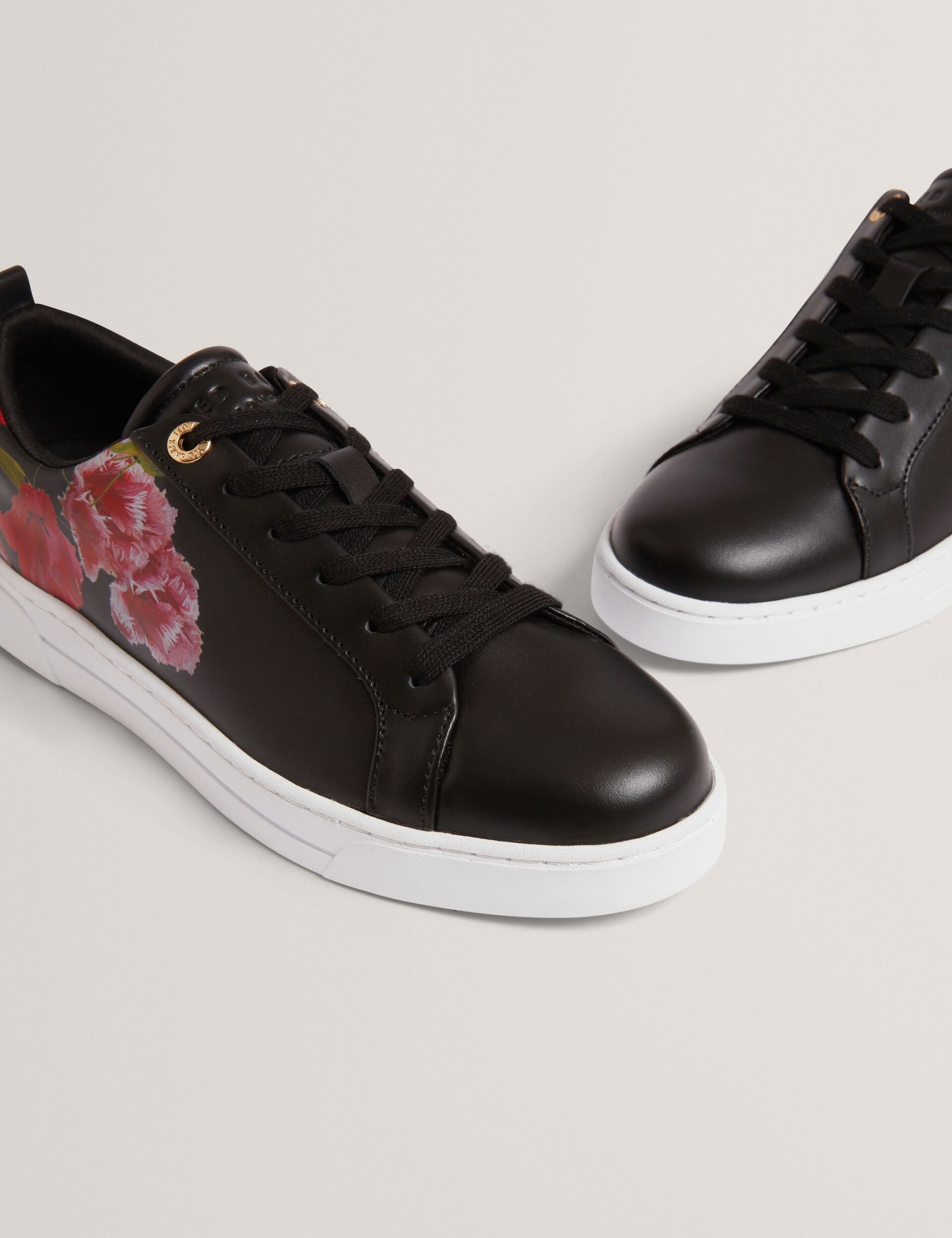Ted Baker Floral Print Leather Trainers Women's