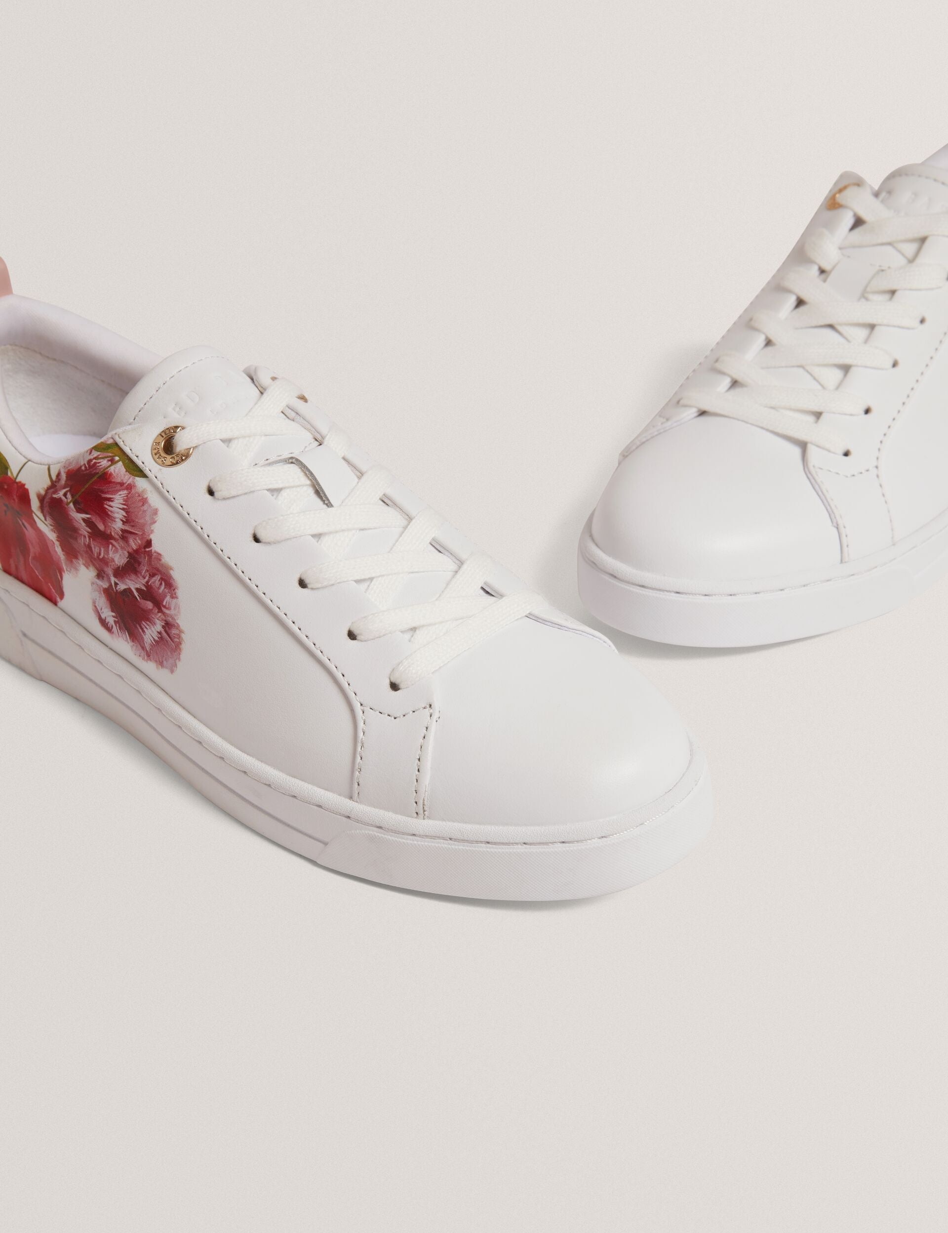 Ted Baker Floral Print Leather Trainers Women's