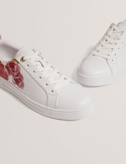 Ted Baker Floral Print Leather Trainers Women's