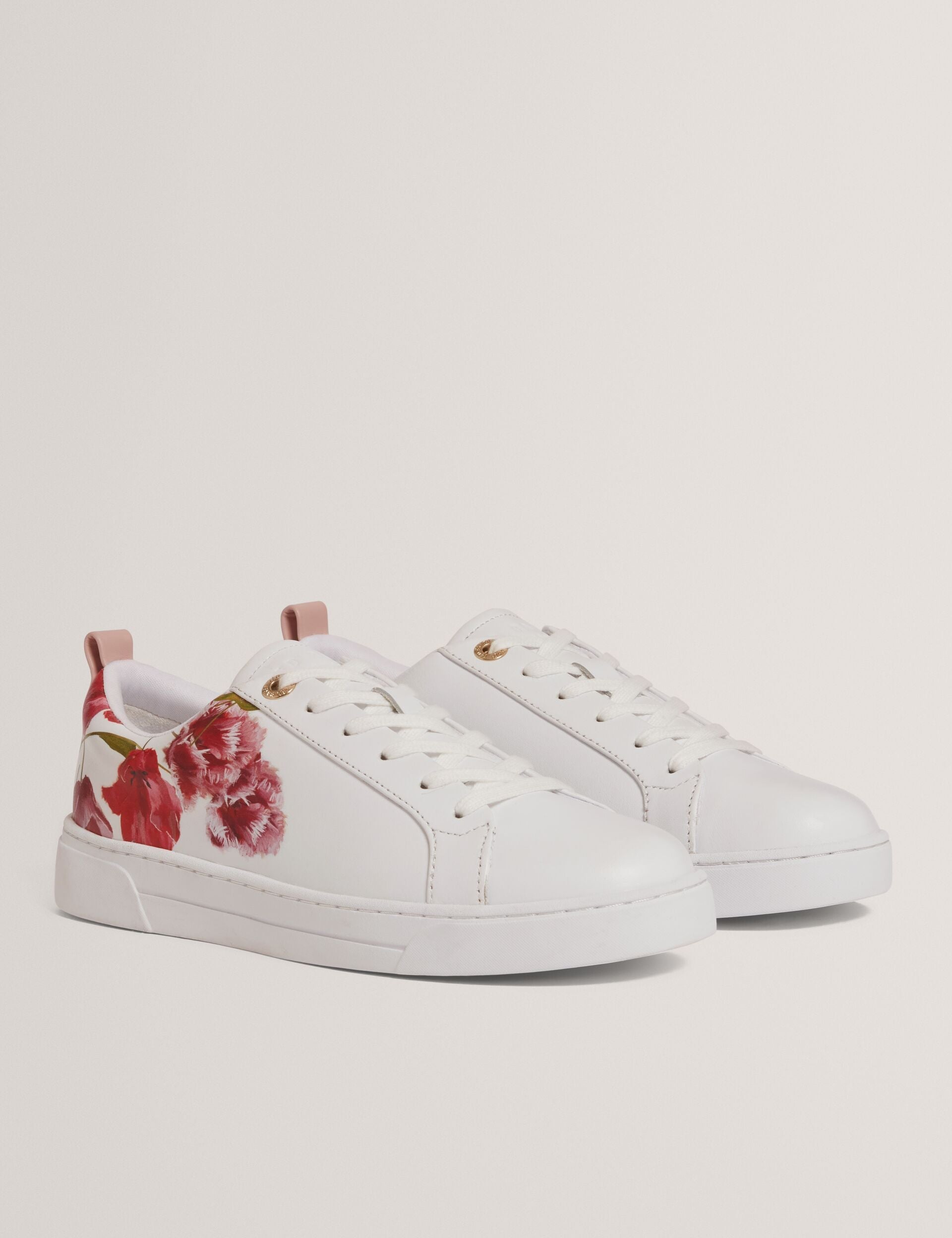 Ted Baker Floral Print Leather Trainers Women's