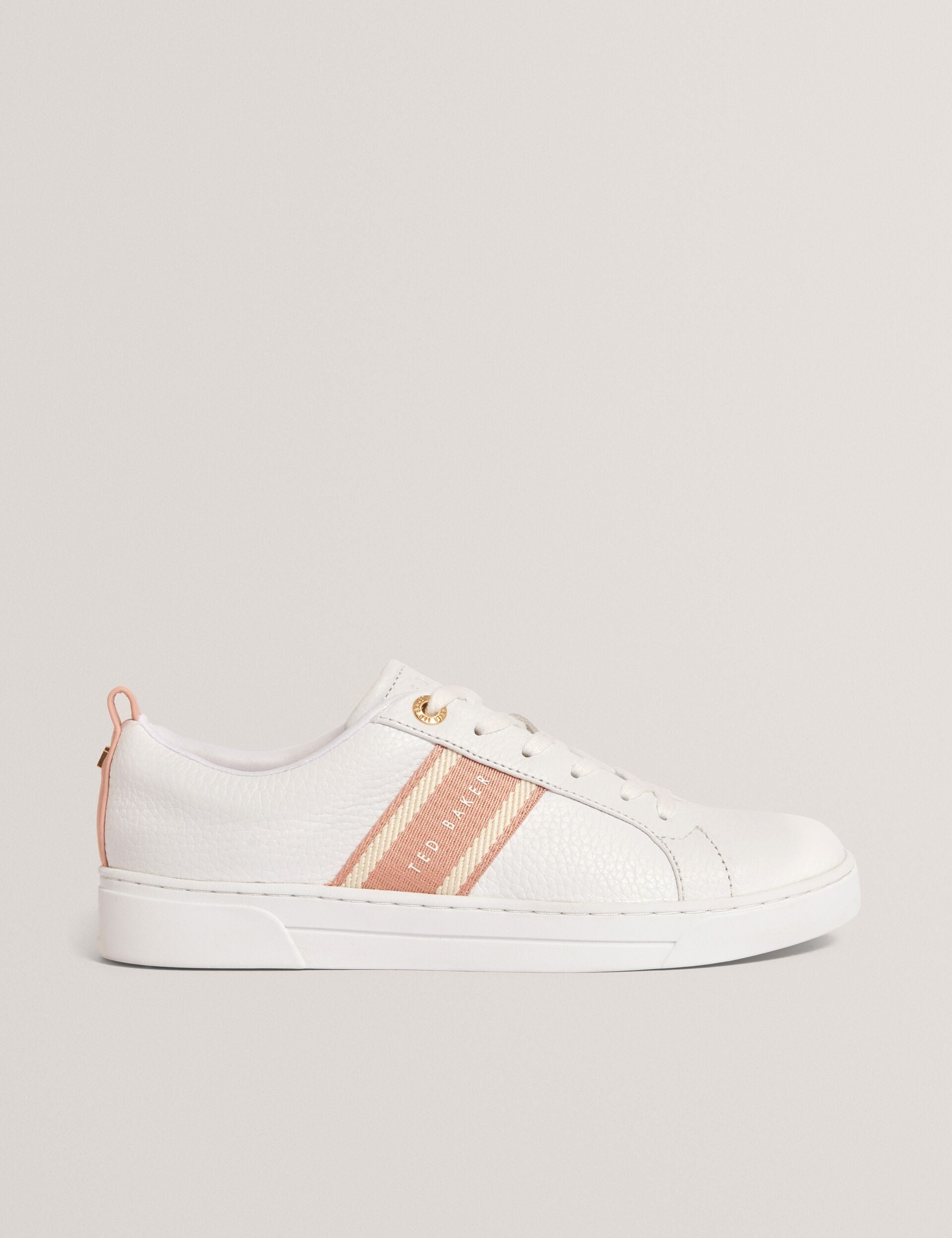Ted Baker Logo Webbing Leather Trainers Women's