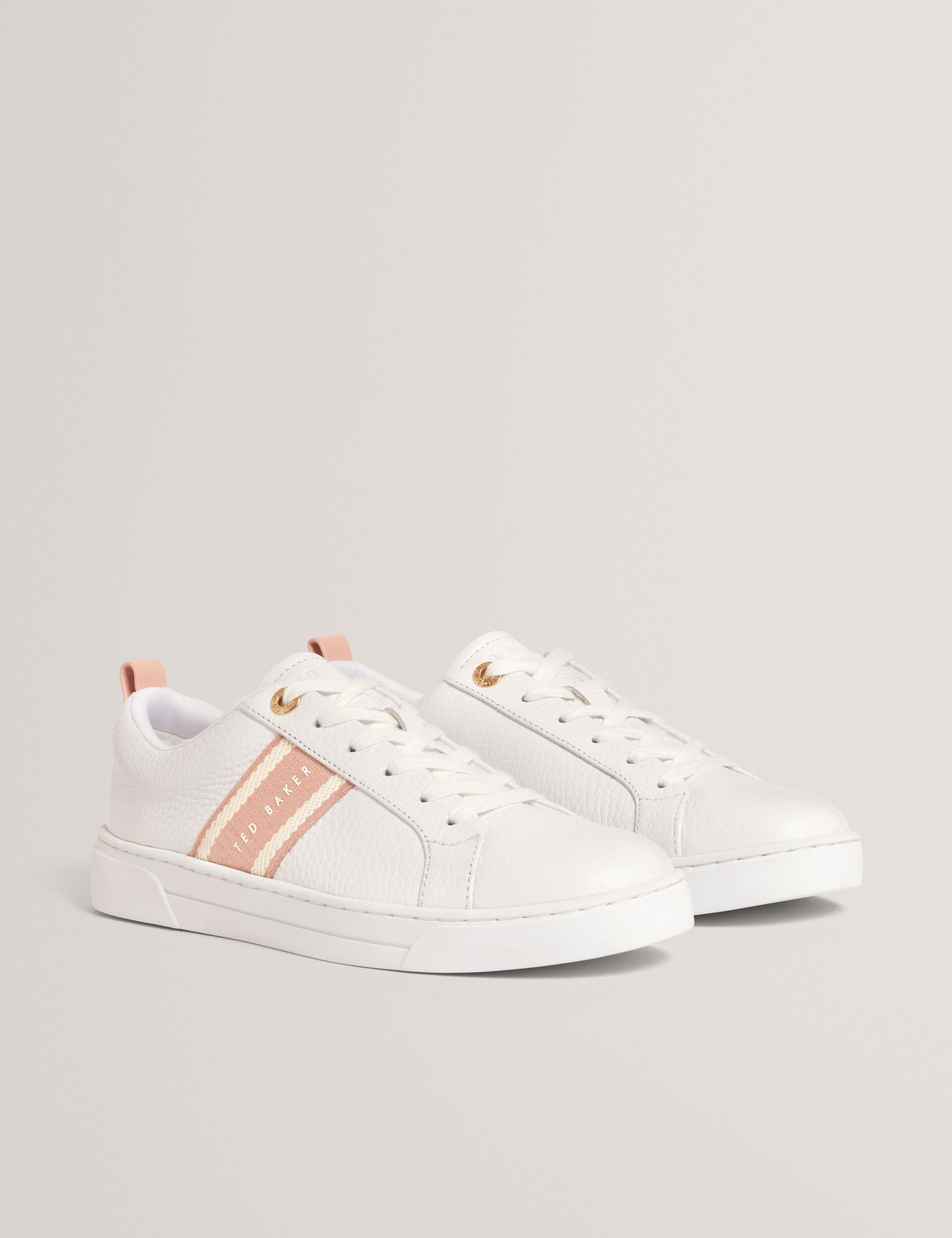 Ted Baker Logo Webbing Leather Trainers Women's