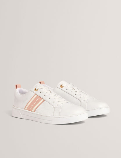 Ted Baker Logo Webbing Leather Trainers Women's