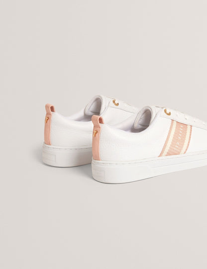 Ted Baker Logo Webbing Leather Trainers Women's
