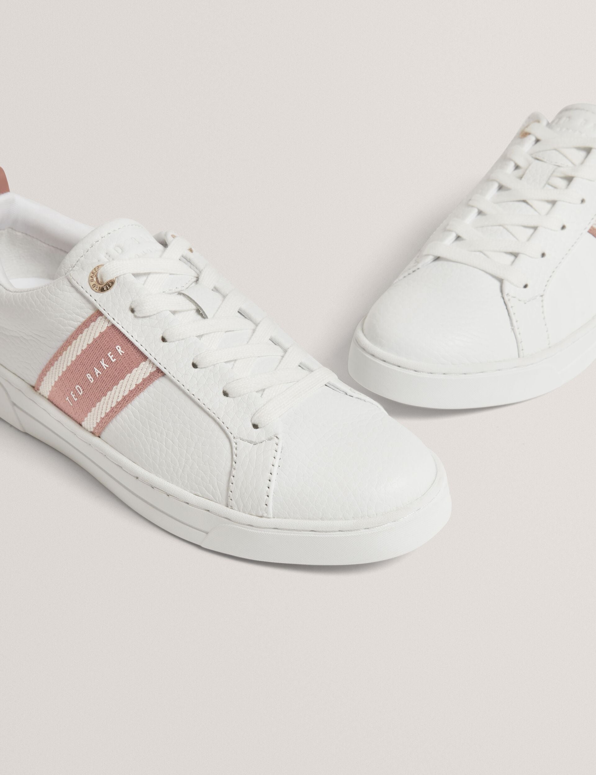 Ted Baker Logo Webbing Leather Trainers Women's