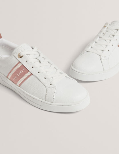 Ted Baker Logo Webbing Leather Trainers Women's
