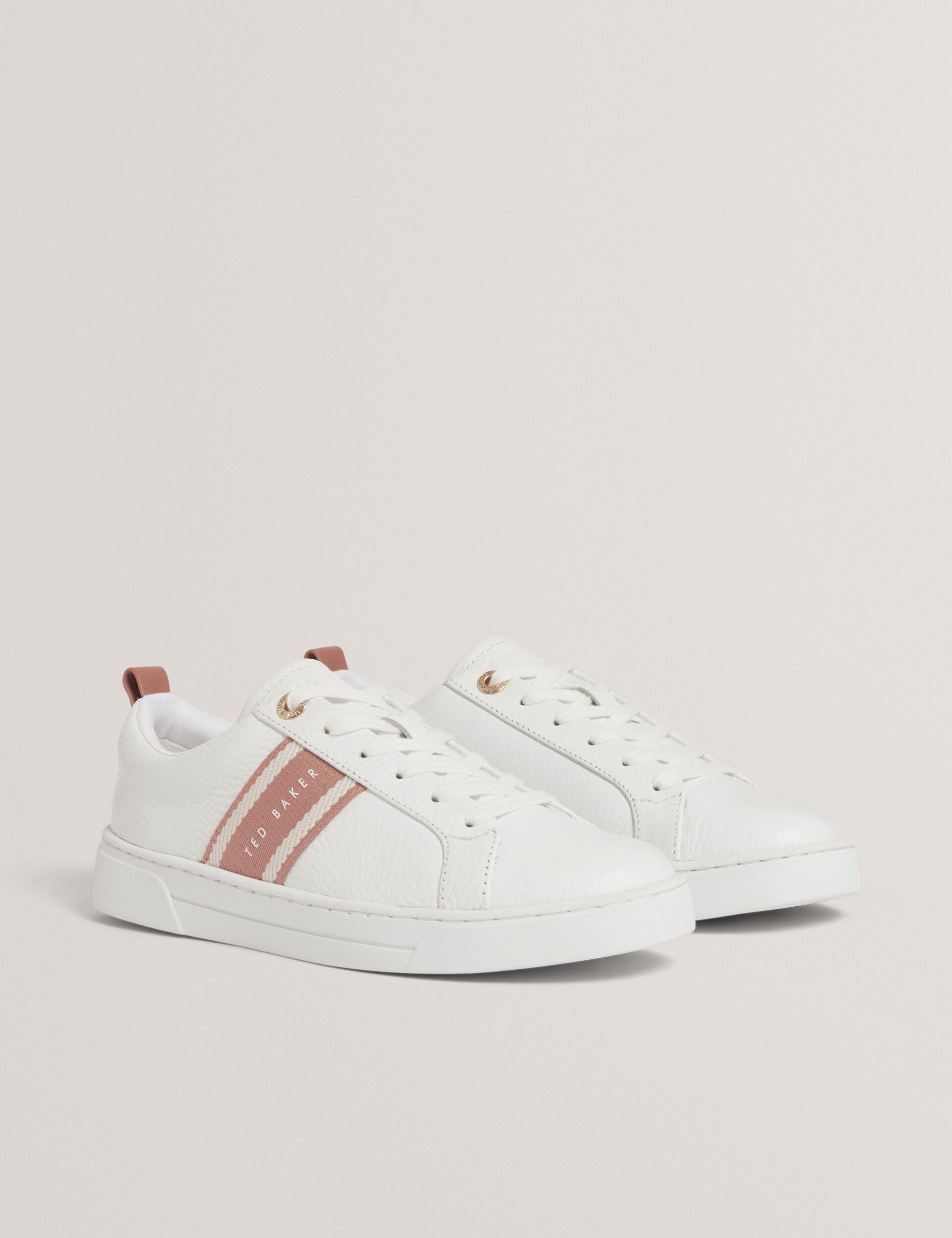 Ted Baker Logo Webbing Leather Trainers Women's