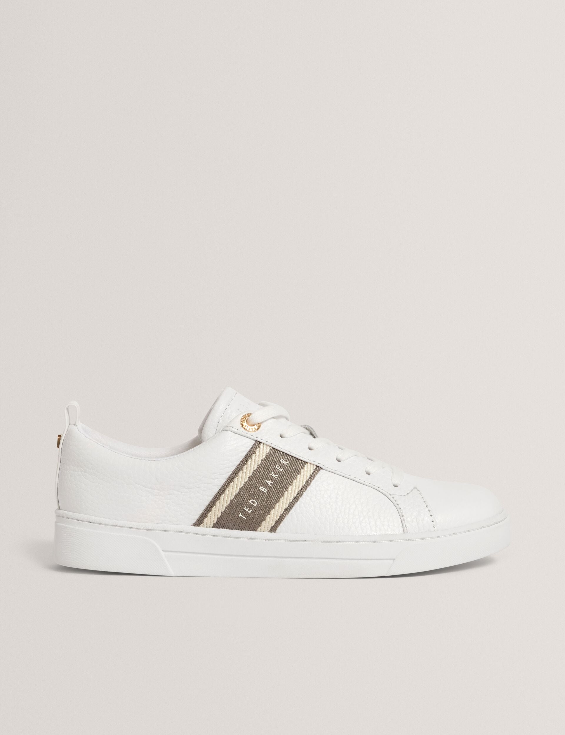 Ted Baker Logo Webbing Leather Trainers Women's