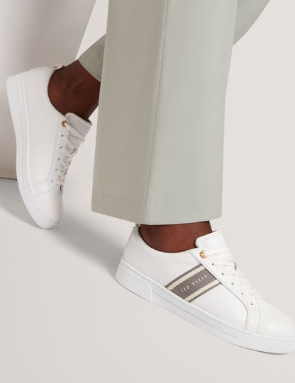 Ted Baker Logo Webbing Leather Trainers Women's