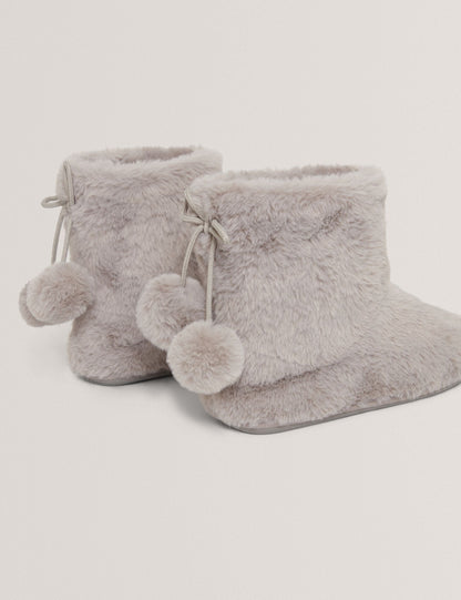 Ted Baker Hamonda Faux Fur Pompom Slipper Boots Women's